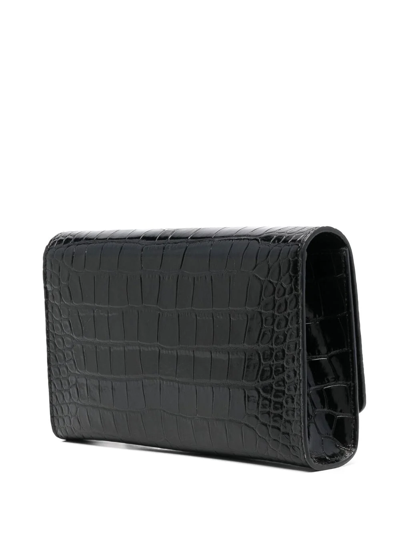 Philipp Plein Crocodile-embossed Crossbody Clutch Bag In Black