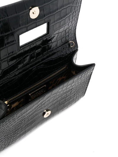Philipp Plein Crocodile-embossed Crossbody Clutch Bag In Black