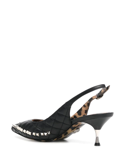 Shop Philipp Plein Stud-embellished Mid-heeled Pumps In Black