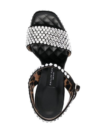 Shop Philipp Plein Strass Crystal-embellished 140mm Sandals In Black