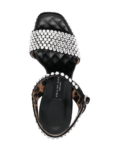 Philipp Plein Strass Crystal-embellished 140mm Sandals In Black