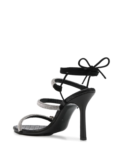 Shop Philipp Plein Crystal-embellished 105mm Strappy Sandals In Black