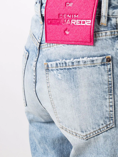 Dsquared2 Distressed Straight-leg Jeans In Blue