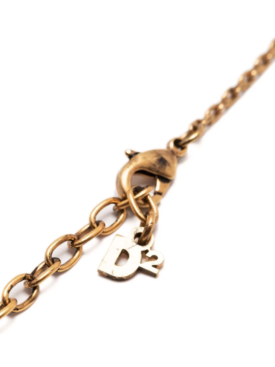 Shop Dsquared2 Cross Pendant Necklace In Gold
