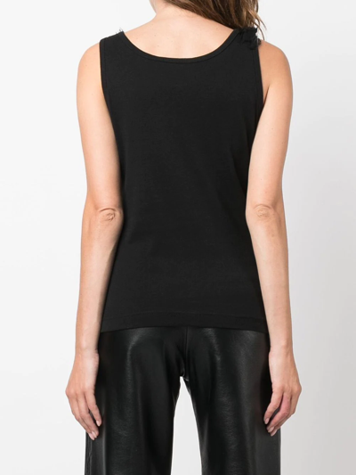 Pre-owned Givenchy 2000s Ruffled-detail Tank Top In Black