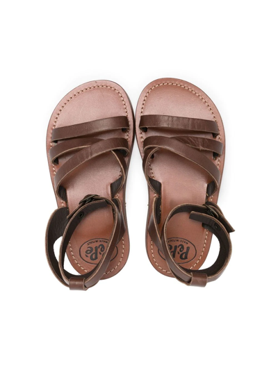 Shop Pèpè Leather Multi-strap Sandals In Brown