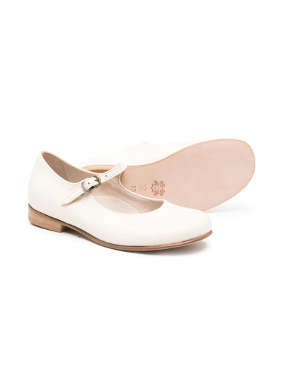 Shop Pèpè Leather Ballerina-shoes In Neutrals