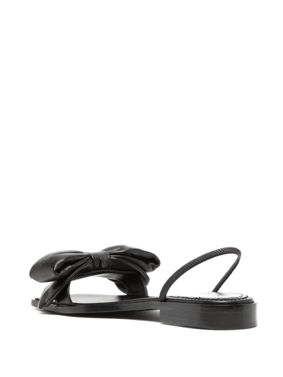 Shop Dsquared2 Leather Bow Sandals In Black