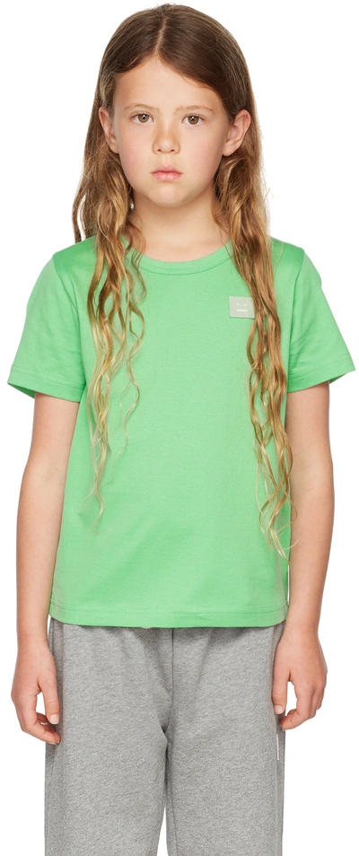 Shop Acne Studios Kids Green Nash T-shirt In Bn1 Fern Green