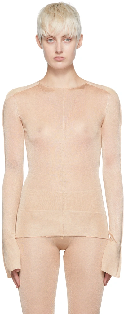 Shop Jean Paul Gaultier Beige Viscose Sweater In 25-nude