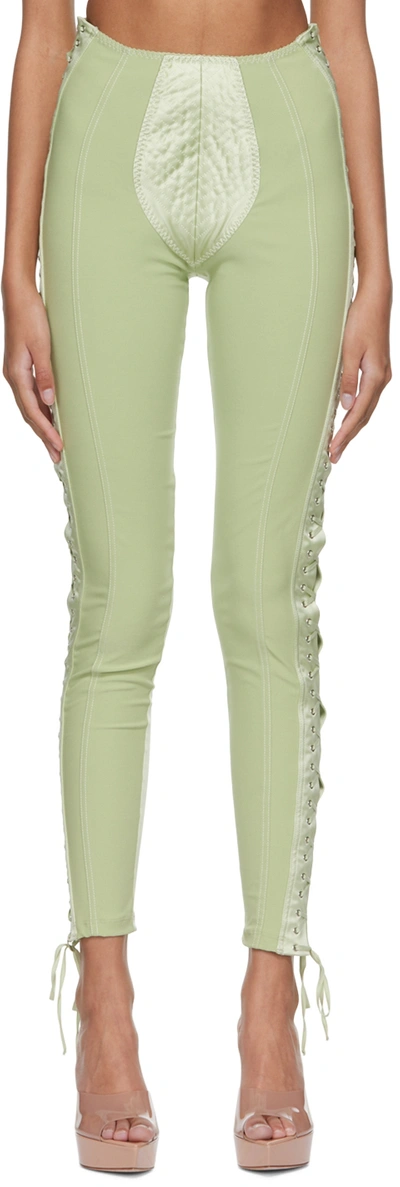Shop Jean Paul Gaultier Green 'the Iconic' Leggings In 42-mint