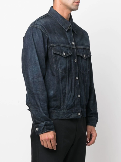 Shop Neighborhood Stockman Washed Denim Jacket In Blue