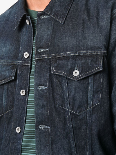 Shop Neighborhood Stockman Washed Denim Jacket In Blue