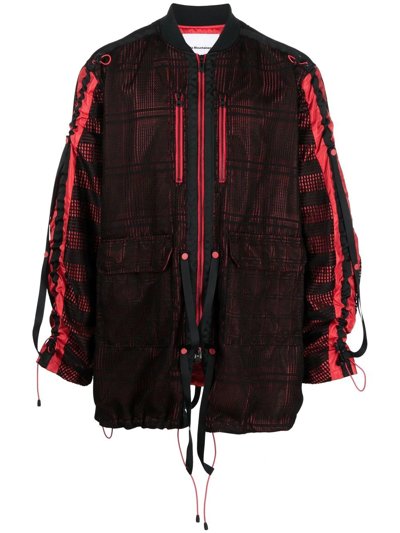 Shop White Mountaineering Mesh Panelled Zip-up Jacket In Black
