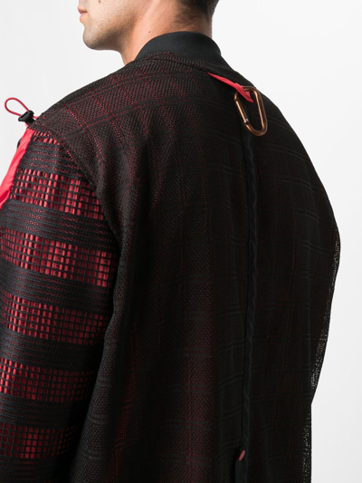 White Mountaineering Mesh Panelled Zip-up Jacket In Black