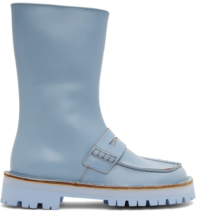 Shop Camperlab Blue Eki Zip-up Boots In Lt/pastel Blue