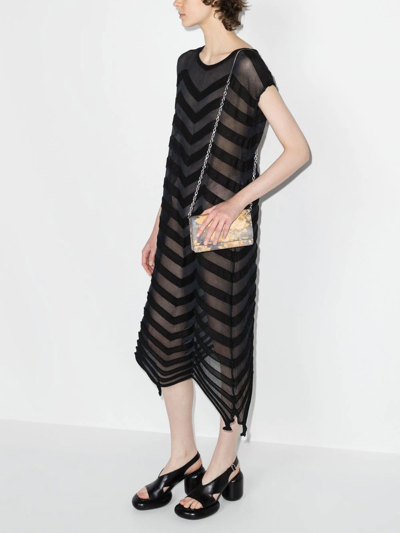Shop Issey Miyake Jelly Knitted Midi Dress In Black