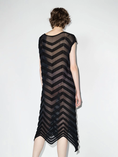 Shop Issey Miyake Jelly Knitted Midi Dress In Black