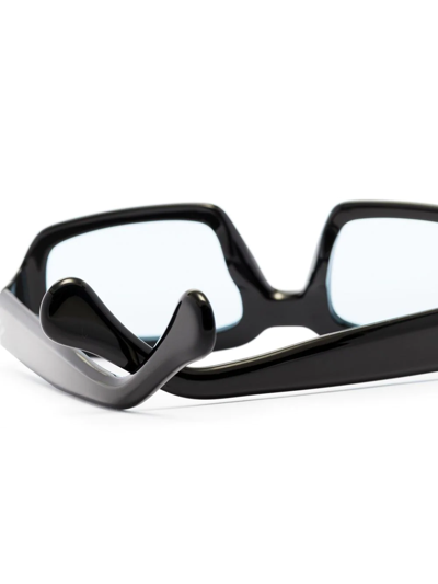 Shop Port Tanger Mektoub Rectangular-frame Sunglasses In Black
