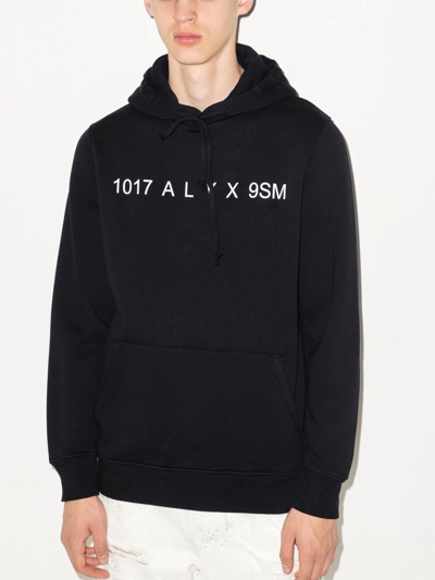 Shop Alyx Logo-print Drawstring Hoodie In Black