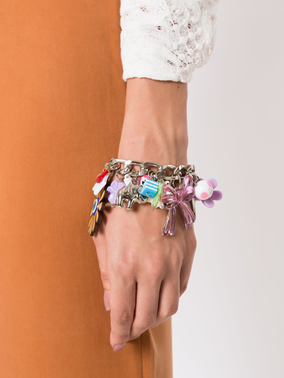 Shop Amir Slama Multi-charm Chain Bracelet In Multicolour