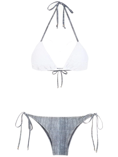 Amir Slama Colour-block Triangle Bikini In Multicolour