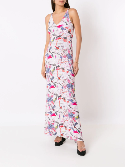 Amir Slama Abstract-print Maxi Dress In Neutrals
