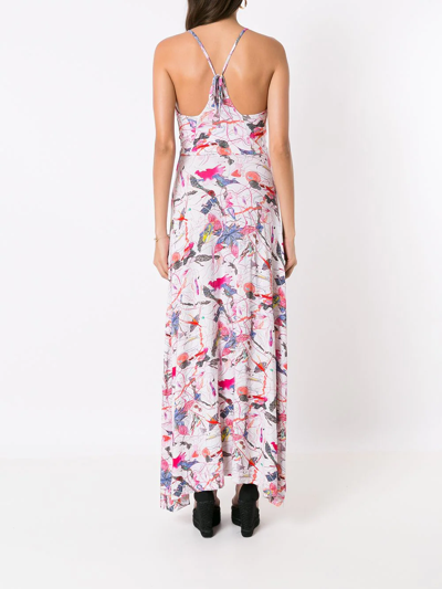 Shop Amir Slama Abstract-print Maxi Dress In Neutrals