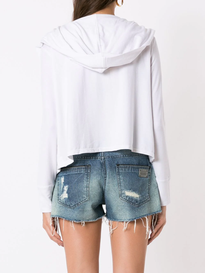 Shop Amir Slama Hooded Open-front Cardigan In White