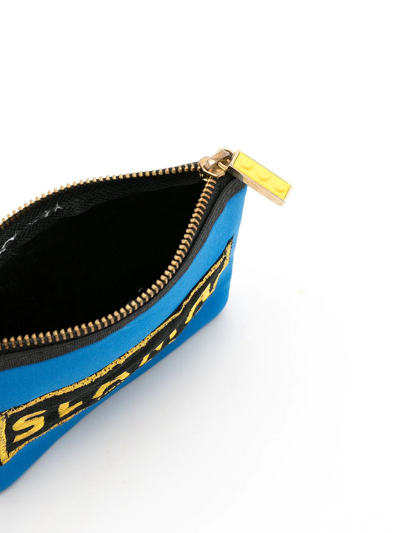 Shop Amir Slama Embroidered-logo Purse In Blue