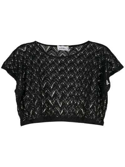 Shop Amir Slama Cropped-knitted Top In Black