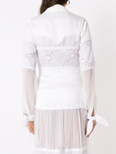 Shop Amir Slama Tie-front Cropped Shirt In White