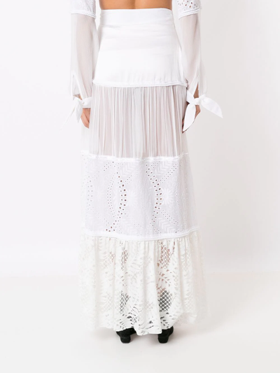 Amir Slama Broderie-anglaise Full Skirt In White