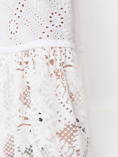 Shop Amir Slama Broderie-anglaise Full Skirt In White