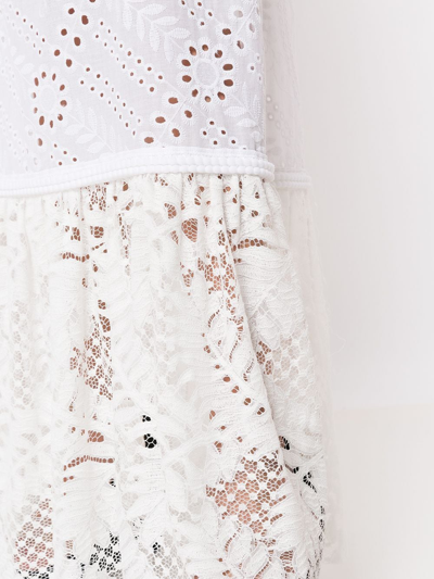 Amir Slama Broderie-anglaise Full Skirt In White