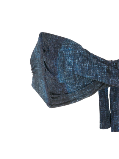 Amir Slama Patchwork Denim-style Bikini In Blue