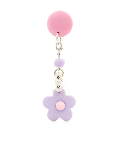 Amir Slama Flower Drop Chain Earring Set In Multicolour