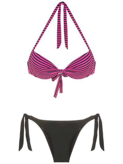 Shop Amir Slama Miss-matching Halterneck Bikini In Pink