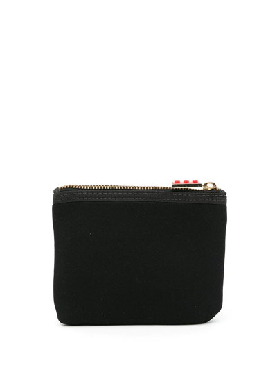 Shop Amir Slama Embroidered-logo Purse In Black