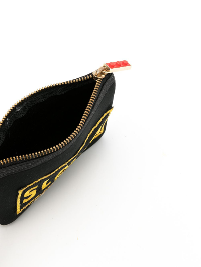 Shop Amir Slama Embroidered-logo Purse In Black