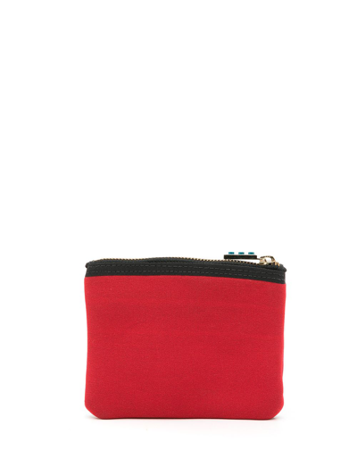 Shop Amir Slama Embroidered-logo Wallet In Red