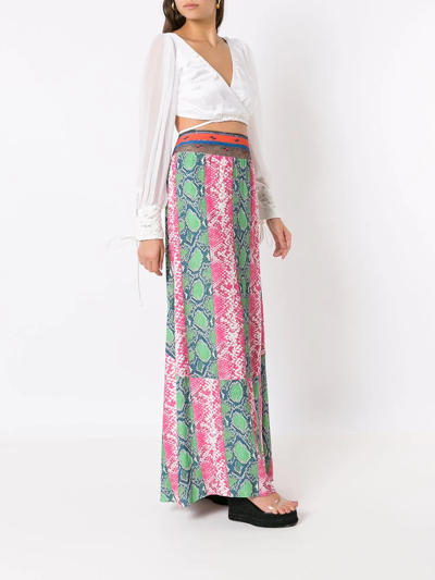 Amir Slama Patchwork-panelled Maxi Skirt In Multicolour