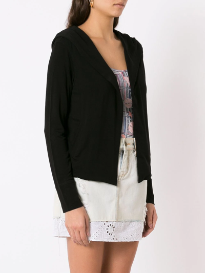 Amir Slama Hooded Open-front Cardigan In Black