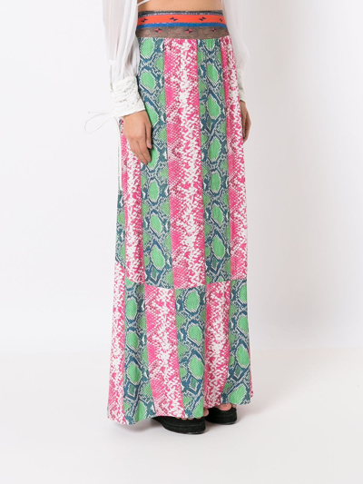 Amir Slama Patchwork-panelled Maxi Skirt In Multicolour