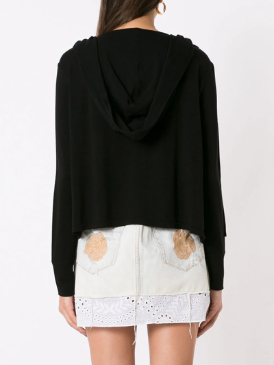 Amir Slama Hooded Open-front Cardigan In Black