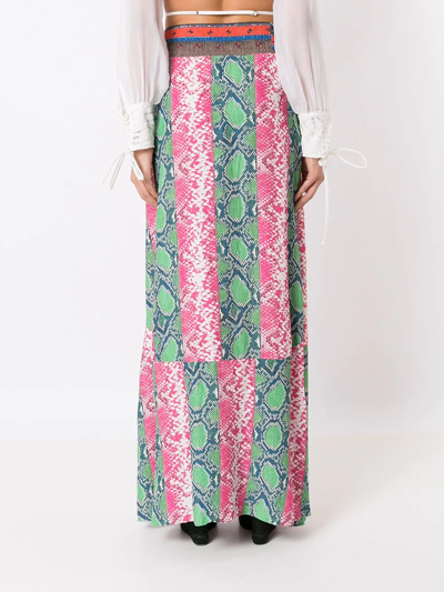 Amir Slama Patchwork-panelled Maxi Skirt In Multicolour
