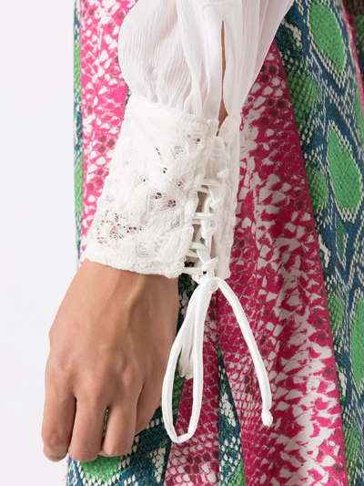 Amir Slama Cropped Silk Blouse In White