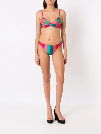 Shop Amir Slama Patchwork-print Bikini In Multicolour