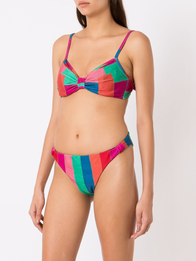 Shop Amir Slama Patchwork-print Bikini In Multicolour