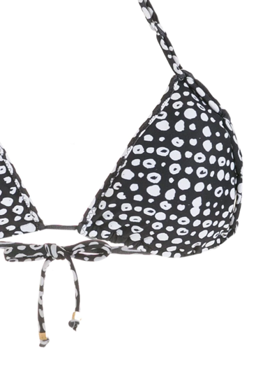 Shop Amir Slama Polka Dot-print Triangle Bikini In Black